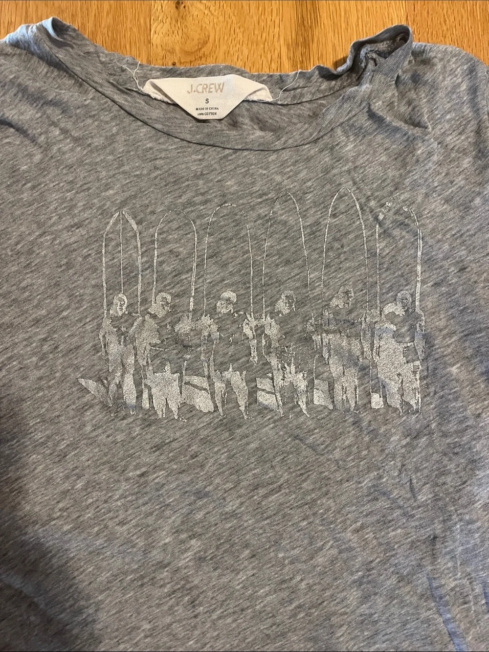 Vintage J. Crew Heather Gray Surf Crew Graphic Tee